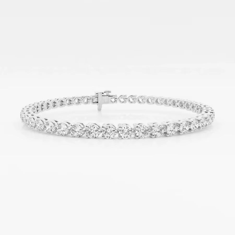 925 Sterling Silver White CZ Stone Three Prong setting Tennis Silver