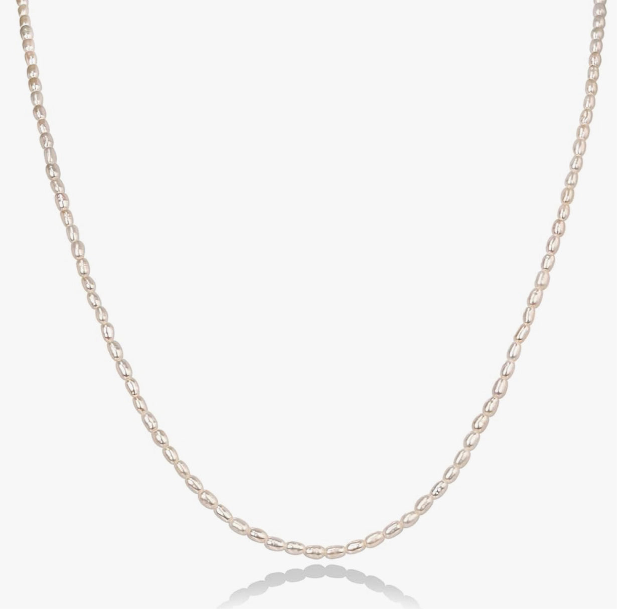 Nahla – Fine Rice Pearl Choker with Gold Clasp