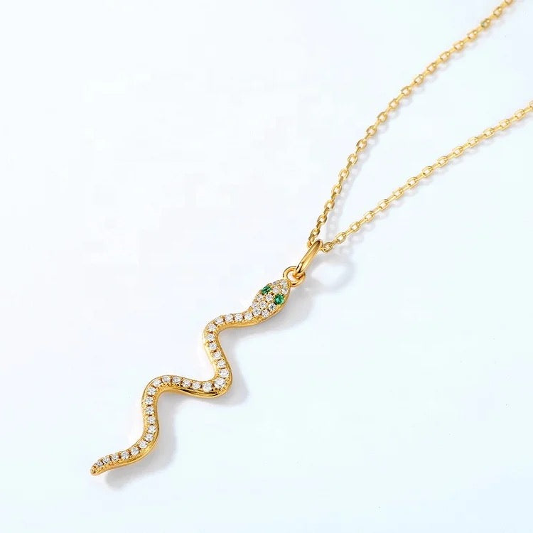 925 Sterling Snake design pendant necklace