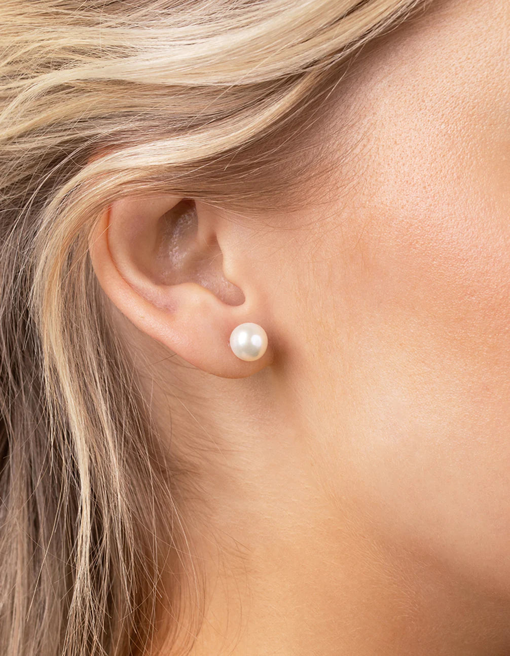 18K Solid Gold Earring Natural Pearl stud