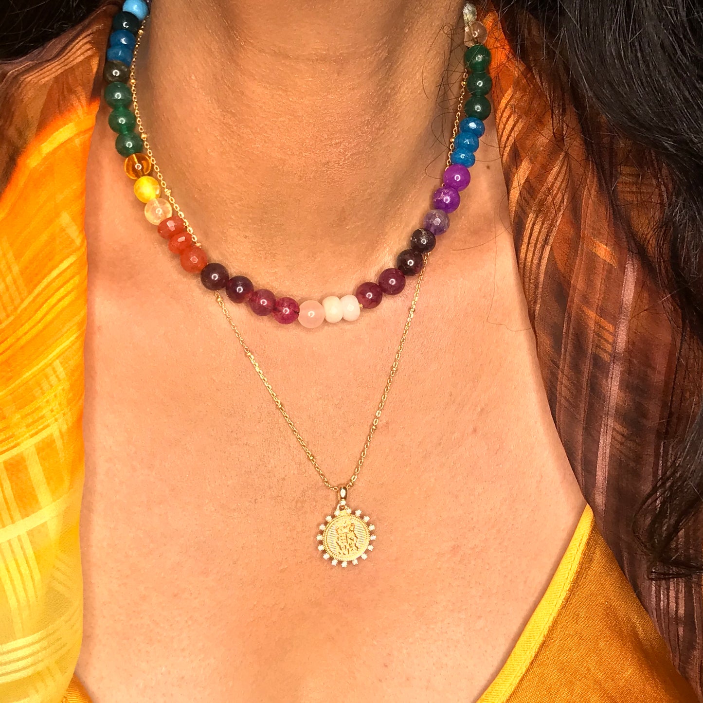 Multigems Beaded choker Multicolor All Natural beads