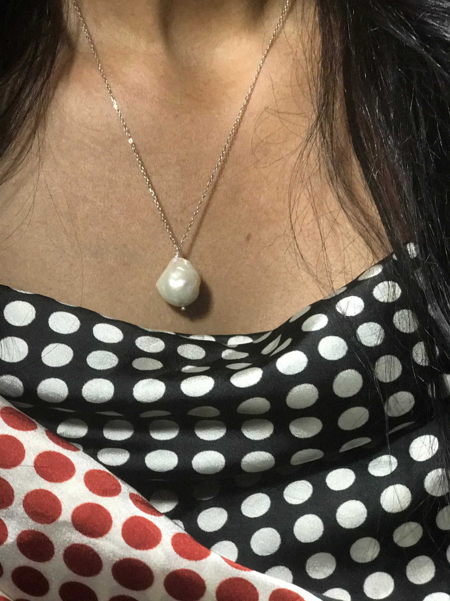 925 Sterling Silver Handmade Baroque Pearl Necklace