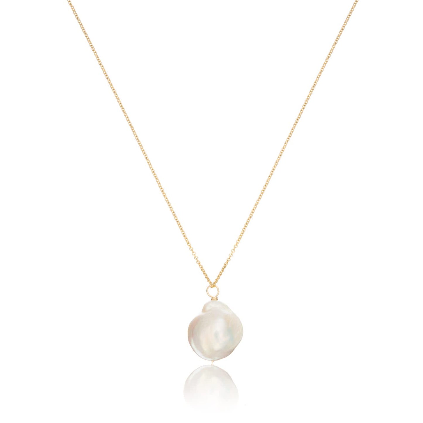 925 Sterling Silver Gold Plated Handmade Baroque Pearl Necklace