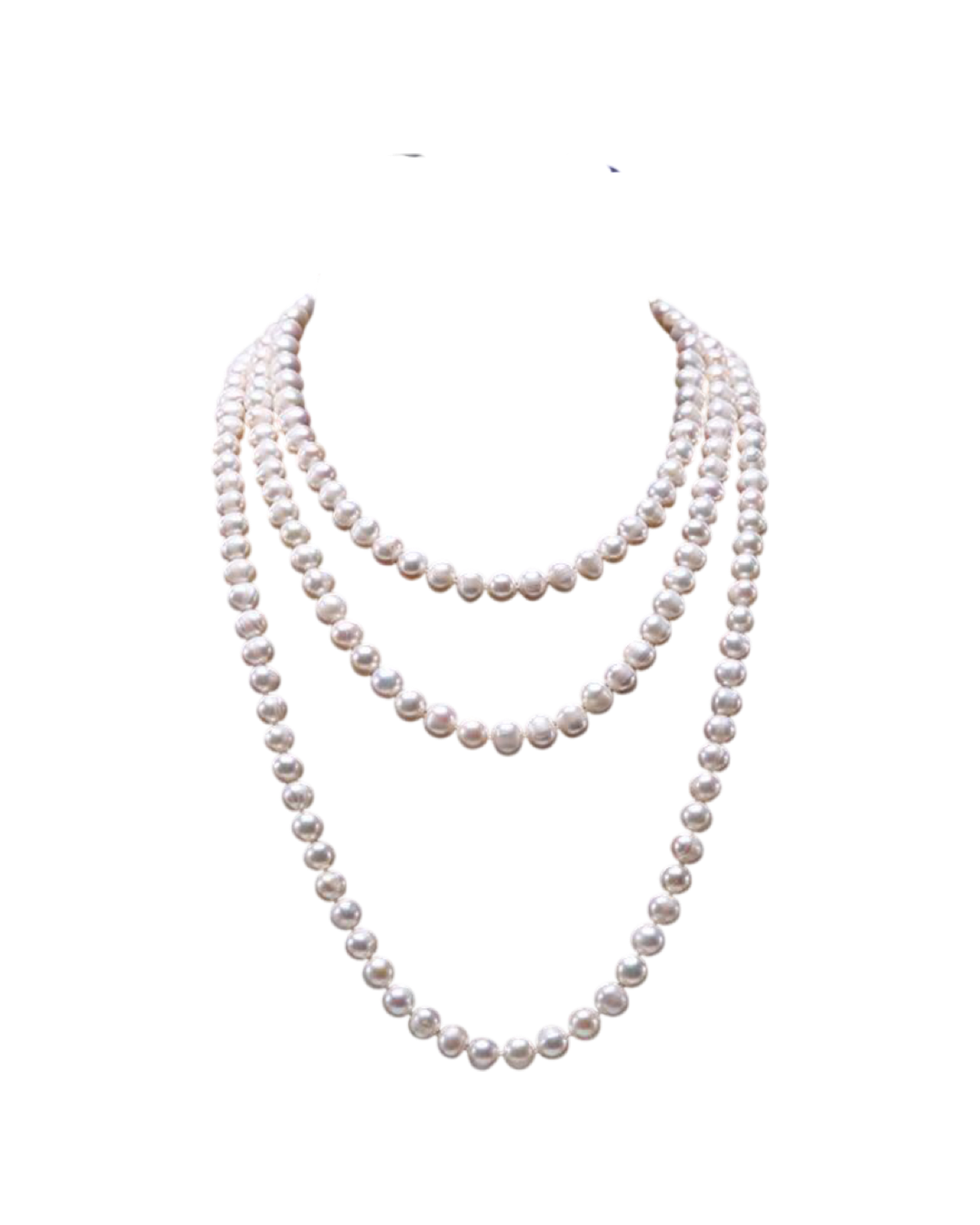 Natural freshwater baroque pearls layered necklace