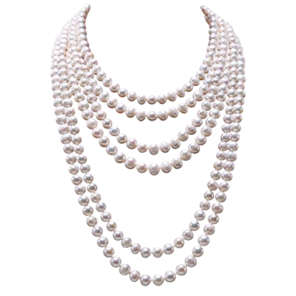 Natural freshwater baroque pearls layered necklace