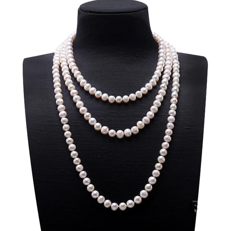 Natural freshwater baroque pearls layered necklace