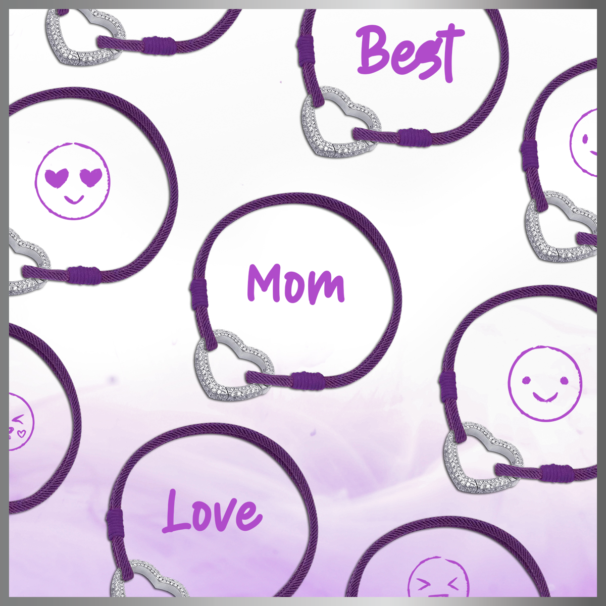 925 Sterling Silver "Best Mom" engarved marcame bracelet