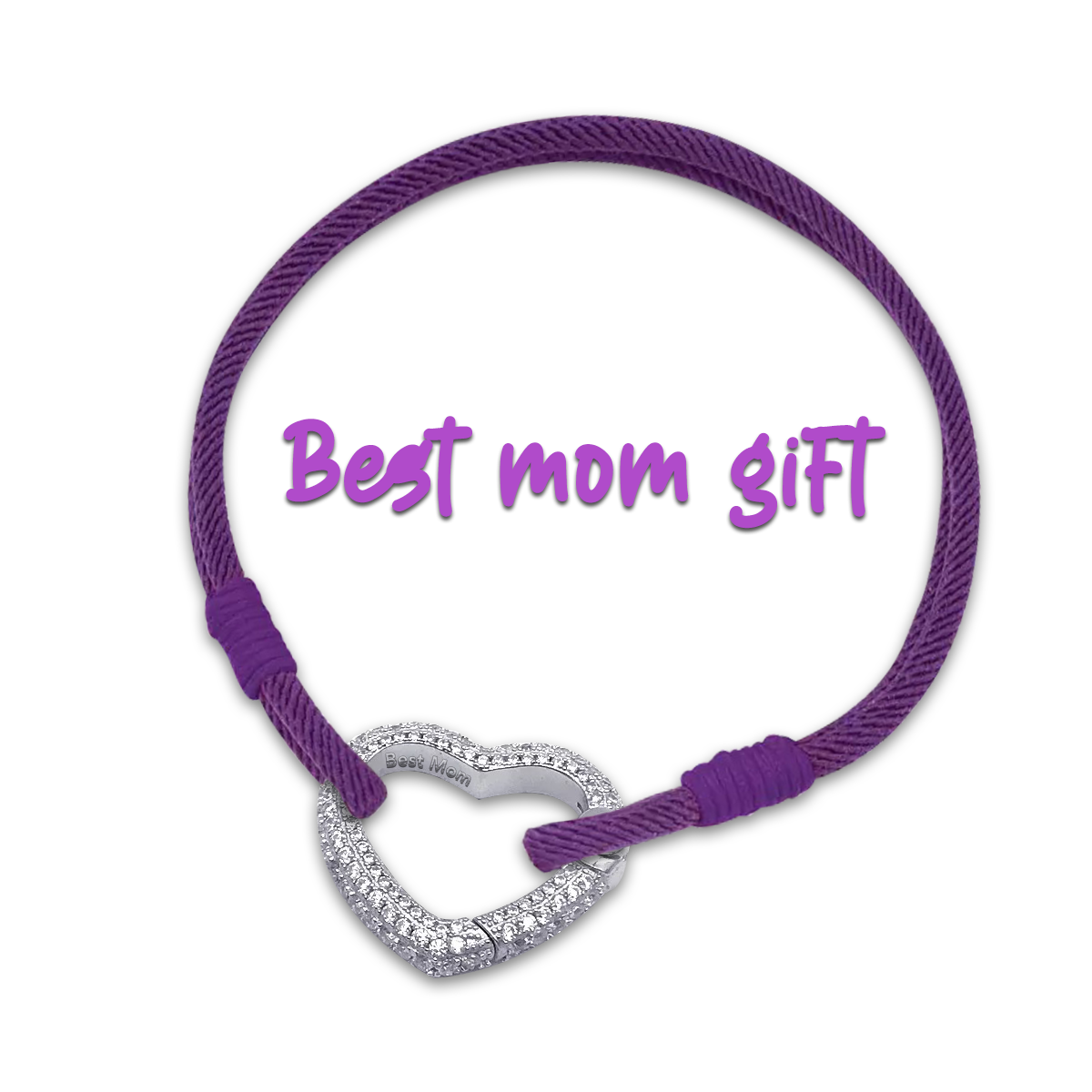 925 Sterling Silver "Best Mom" engarved marcame bracelet