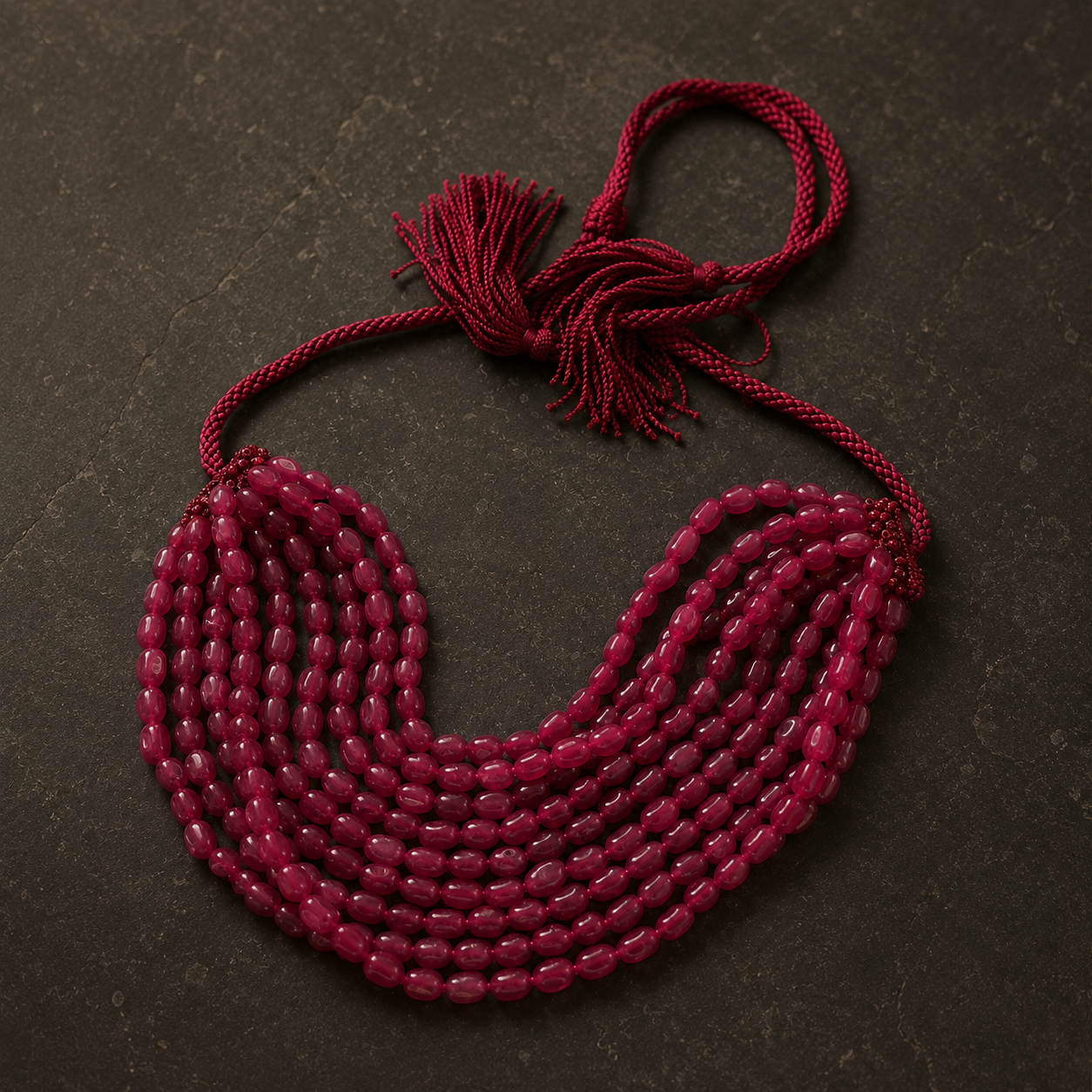 Rasberry Quartz Bon necklace Moroccan heritage By OB