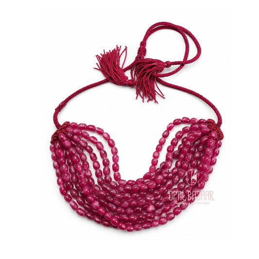Rasberry Quartz Bon necklace Moroccan heritage By www.Opalbazaar.com