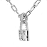 925 Sterling Silver Lock link chain necklace