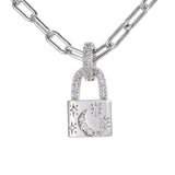 925 Sterling Silver Lock link chain necklace